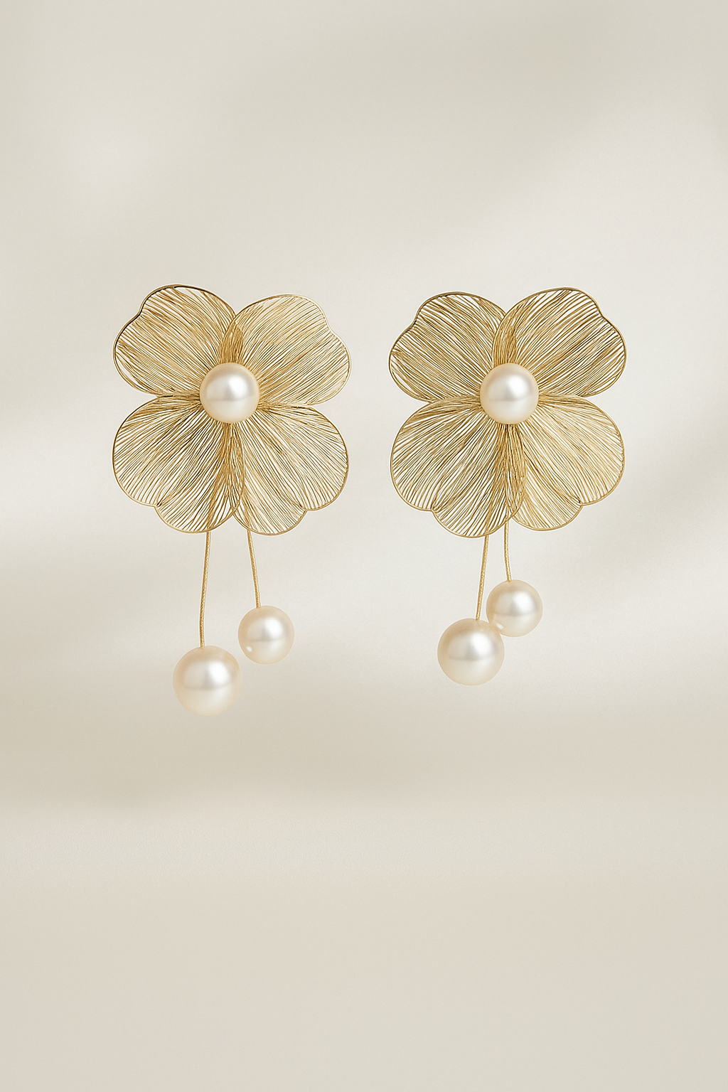 Pearl Fleur Statement Earrings
