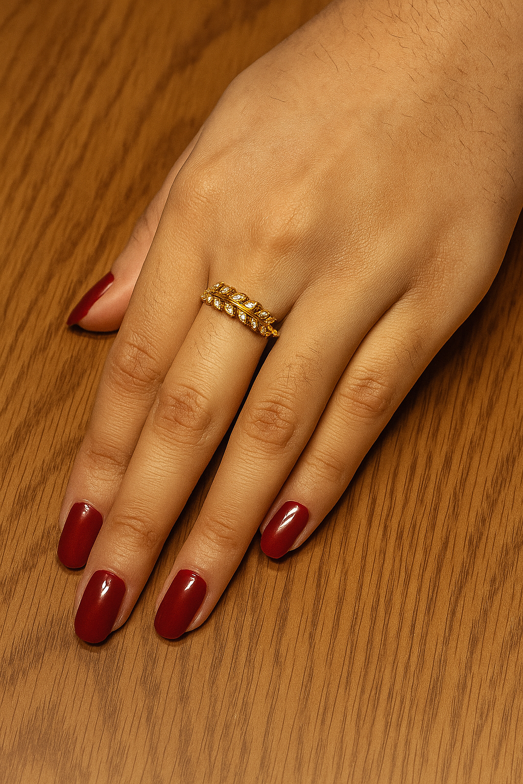 Golden Bloom Leaf Ring