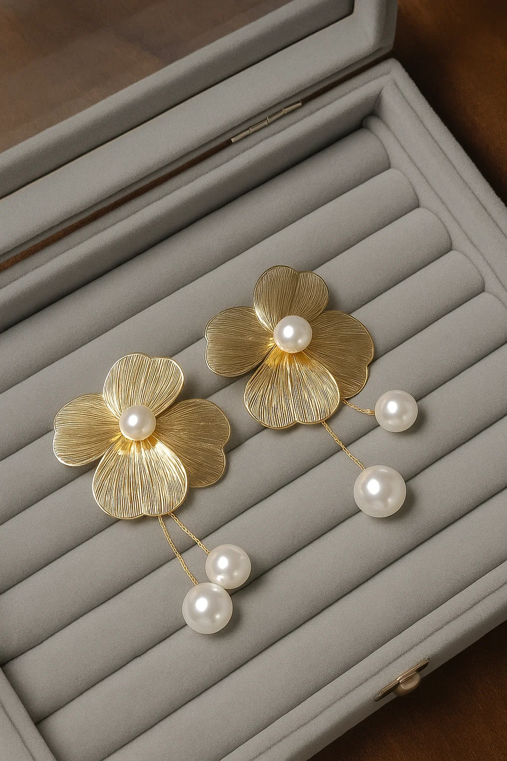 Pearl Fleur Statement Earrings