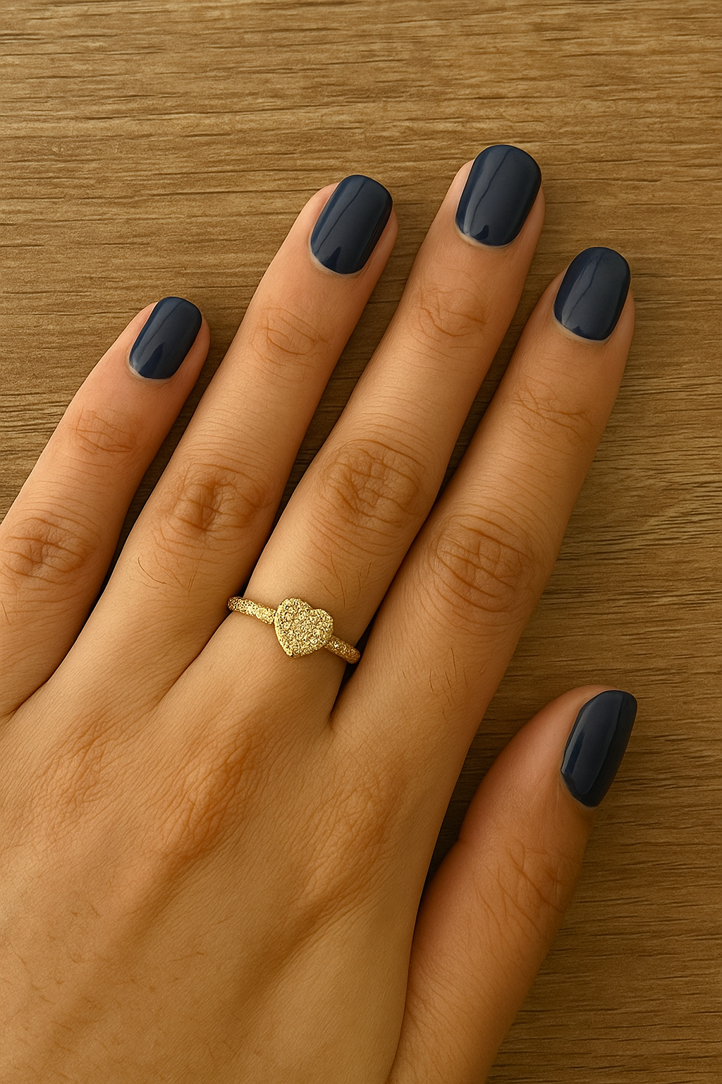 Golden Gleam Heart Ring